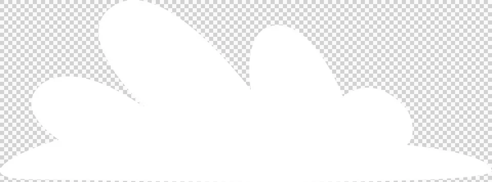 Flat design fluffy cloud shape is floating as white lobes on transparent Stock Illustration