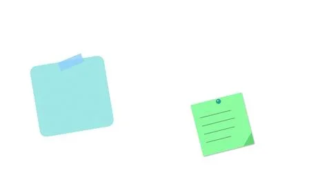 Flat design folder and sticky note icon set Stock Illustration