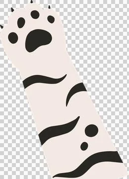 Flat design forelimb is appearing on transparent background, showing cream fur 库存插图