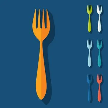 Flat design: fork Stock Illustration
