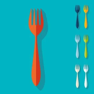 Flat design: fork Stock Illustration