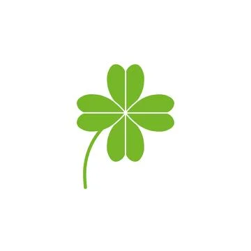 Flat design four-leaf clover icon. Vector. Stock Illustration