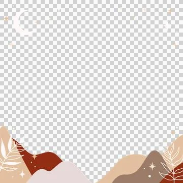 Flat design frame is featuring crescent moon, stars and sparkles over hills, Stockillustratie