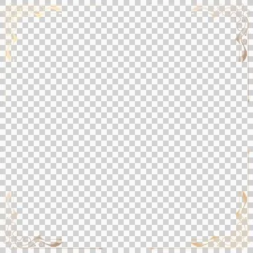 Flat design frame is featuring gold corner flourishes on transparent background, Illustrazione stock