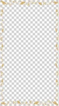 Flat design frame is showing gold botanical and animal motifs on transparent Stock Illustration