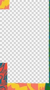 Flat design frame is showing vibrant abstract patterns on colored bars framing Illustrazione stock