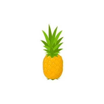 Flat design of fresh pineapple fruit Stock Illustration