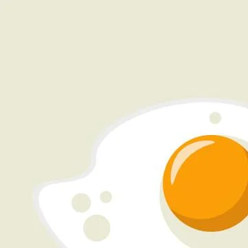 Flat design fried egg Stock Illustration