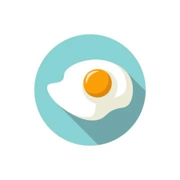 Flat design fried egg Stock Illustration