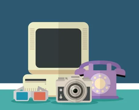 Flat design gadgets technology icons Stock Illustration