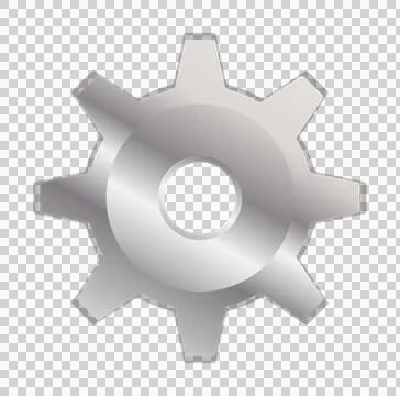 Flat design gear is rotating with 8 teeth, gradient shading, black outline, 스톡 일러스트