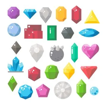 Flat design of gemstones set Stock Illustration