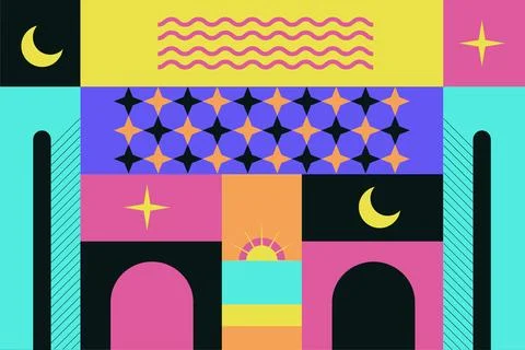 Flat design geometric pattern background Illustrazione stock