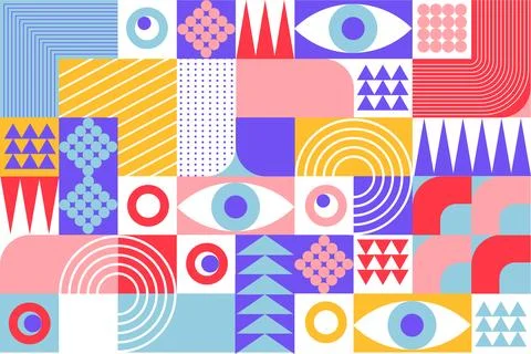 Flat design geometric pattern background Stock Illustration