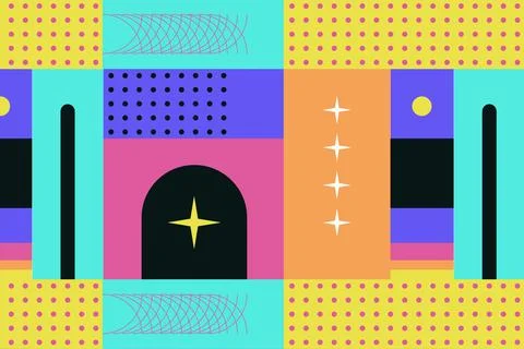 Flat design geometric pattern background Illustrazione stock