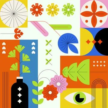 Flat Design Geometric Pattern Background Stock Illustration