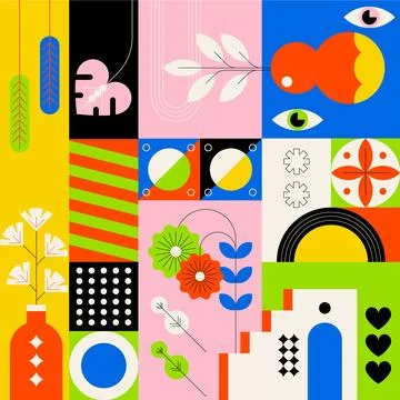 Flat design geometric pattern Stock Illustration