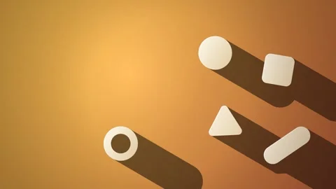 Flat Design Geometric Shapes Long Shadow Sun Orbit Seamless Loop Stock-Footage 346878812