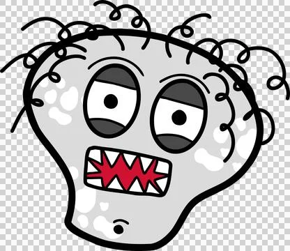 Flat design germlike creature is appearing on transparent background showing Illustrazione stock
