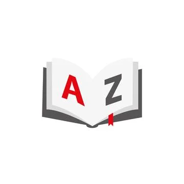 Flat Design Glossary Book Vector Illustration Stock Illustration