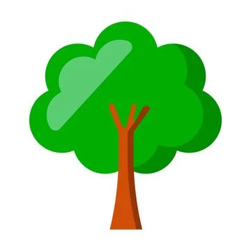 Flat design glossy tree icon. Vector. Stock Illustration