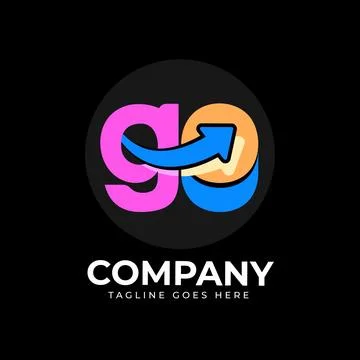 Flat design go logo template Stock Illustration