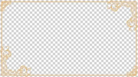Flat design gold filigree frame is featuring scroll patterns on transparent Stock Illustration