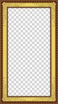 Flat design gold frame is showcasing floral scrollwork and studded border on Stock Illustration