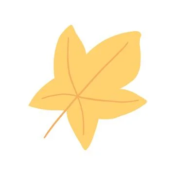 Flat design of a golden maple leaf, representing fall foliage. Great for autumn Stock Illustration