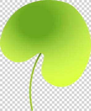 Flat design gradient leaf floating on transparent background, displaying Stock Illustration