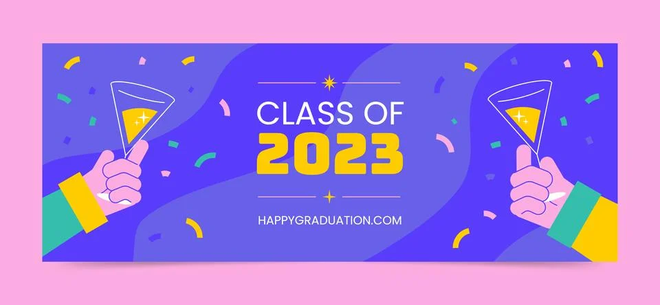 Flat design graduation template Stock Illustration