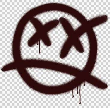 Flat design graffiti symbol is emerging on transparent background, with circle Stock Illustration