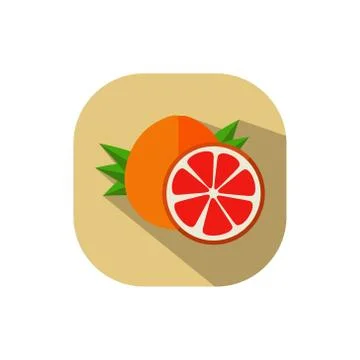 Flat design grapefruit Stock Illustration