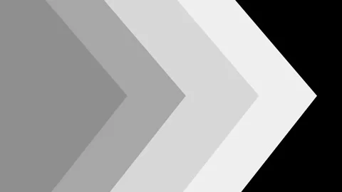 Flat design graphic arrows multi colored animation. Dynamic shape transition bac 스톡 동영상 320177212