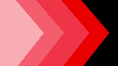 Flat design graphic arrows multi colored animation. Dynamic shape transition bac Stock Footage 320177214