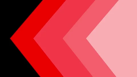 Flat design graphic arrows multi colored animation. Dynamic shape transition bac Stock Footage 320177222