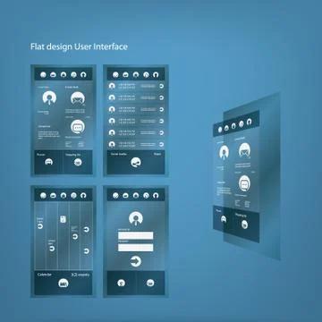 Flat design graphic user interface for smartphone Illustrazione stock