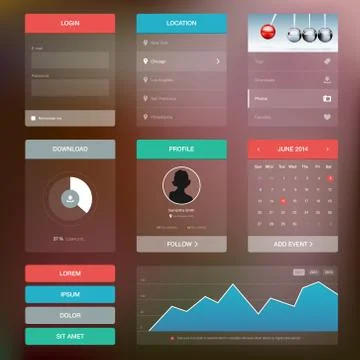 Flat design graphic user interface concept イラスト素材