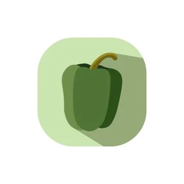 Flat design green bell pepper Stock Illustration