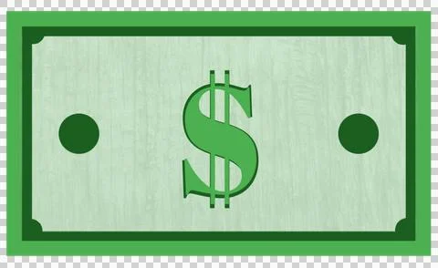 Flat Design Green Dollar Bill Paper Money Stock Illustration