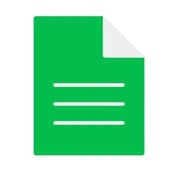 Flat design green sheet icon. File and data. Vector. Illustrazione stock