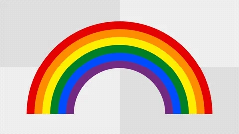 Flat design growing rainbow animation element on transparent background. 스톡 동영상 334386728