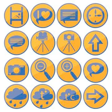 Flat design GUI icon set 1. Illustrazione stock