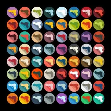 Flat design: gun Ilustração Stock