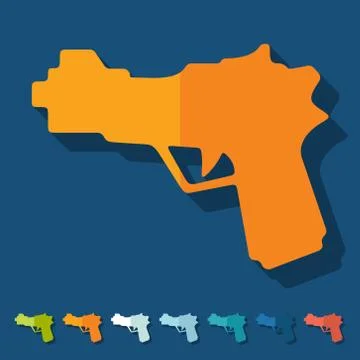 Flat design: gun Illustrazione stock