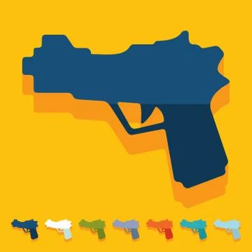 Flat design: gun Illustrazione stock