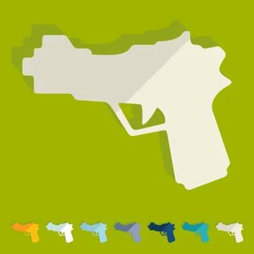 Flat design: gun Illustrazione stock