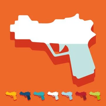 Flat design: gun Illustrazione stock