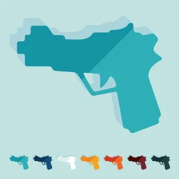 Flat design: gun Ilustração Stock