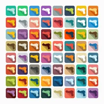 Flat design: gun Ilustração Stock